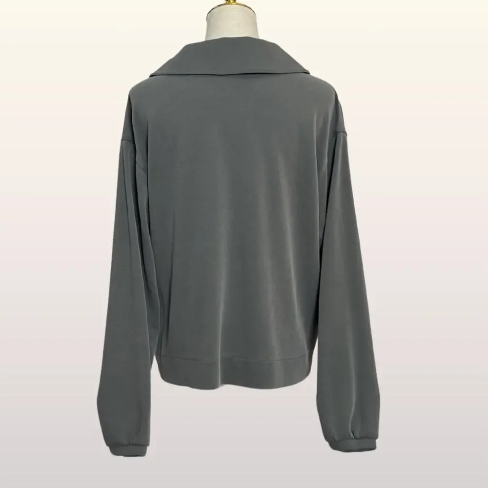 LULULEMON Softstreme Pique Oversized Long-Sleeve Polo Shirt size XS Palm Deco